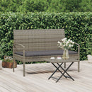 Garden Bench with Cushion Grey 105 cm Poly Rattan