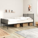 Metal Bed Frame with Headboard and Footboard Black 153x203 cm Queen