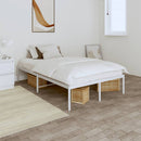Metal Bed Frame White 137x187 cm Double