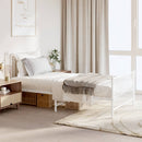 Metal Bed Frame with Headboard and Footboard White 92x187 cm Single