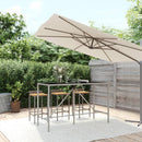 Bar Table with Glass Top Grey 180x70x110 cm Poly Rattan