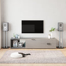 Speaker Stands 2pcs Black and Silver Tempered Glass 3 Pillars Design