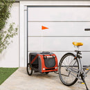 Dog Bike Trailer Orange and Black Oxford Fabric and Iron