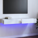 TV Cabinet with LED Lights High Gloss White 1200 x 350 x 155 mm