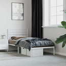 Metal Bed Frame with Headboard White 107x203 cm King Single Size