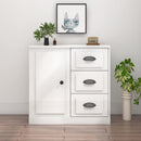 Sideboard High Gloss White 700 x 355 x 675 mm Engineered Wood