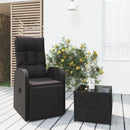 2 Piece Garden Lounge Set Black Poly Rattan and Steel