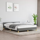 Bed Frame Dark Grey 107x203 cm King Single Size Fabric