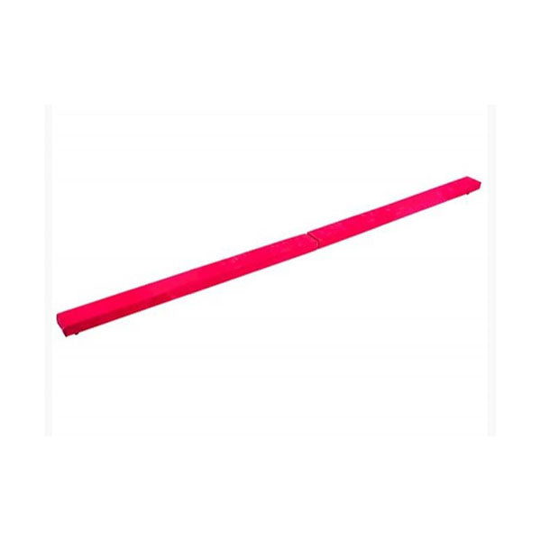 8Ft Gymnastics Folding Balance Beam Pink Synthetic Suede