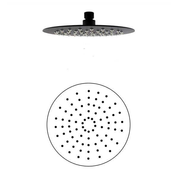 8 Inch Stainless Steel Shower Head Brass Handheld Head Black Round