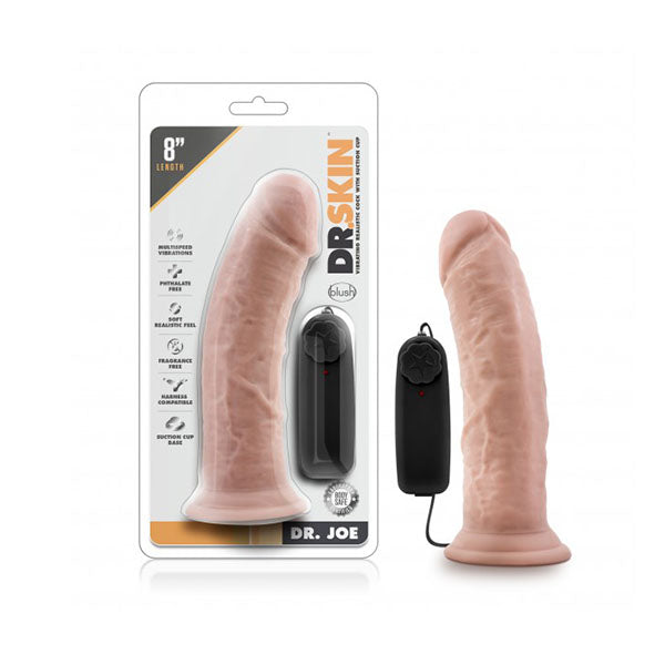 8 Inch Dr Joe Vibrating Cock With Suction Cup Vanilla