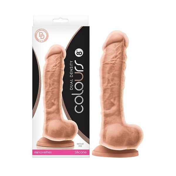 8 Inches Colours Dual Density Dong Flesh