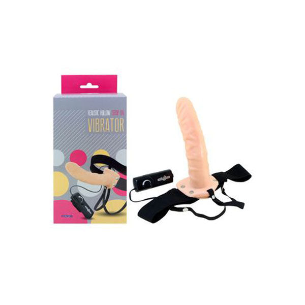 8 Inches Flesh Realistic Hollow Strap On Vibrator