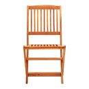 8 Pcs Folding Garden Chairs  Solid Eucalyptus Wood