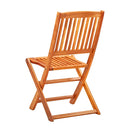 8 Pcs Folding Garden Chairs  Solid Eucalyptus Wood