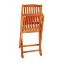 8 Pcs Folding Garden Chairs  Solid Eucalyptus Wood
