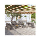8 Piece Garden Lounge Set Poly Rattan Grey With Cushions