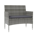 8 Piece Garden Lounge Set Poly Rattan Grey With Cushions