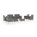 8 Piece Garden Lounge Set Poly Rattan Grey With Cushions