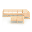8 Piece Garden Lounge Set Solid Pinewood