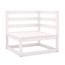 8 Piece Garden Lounge Set White Solid Pinewood
