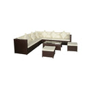8 Piece Garden Lounge Set With Cushions Poly Rattan Brown