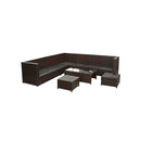 8 Piece Garden Lounge Set With Cushions Poly Rattan Brown
