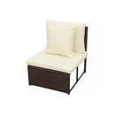8 Piece Garden Lounge Set With Cushions Poly Rattan Brown