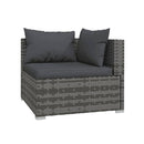 Grey Poly Rattan Outdoor Patio Lounge With Cushions