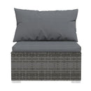 Outdoor Grey Poly Rattan Lounge With Cushions
