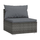 Grey Poly Rattan Outdoor Patio Lounge With Cushions