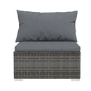 6 Piece Living Room Lounge Poly Rattan Grey