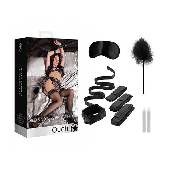 8 Pieces Set Ouch Bed Bindings Restraint Kit Black