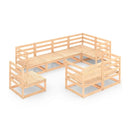 8 Solid Pinewood Piece Garden Lounge Set