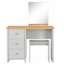 Grey Dressing Table with Mirror and Stool 104x45x131cm