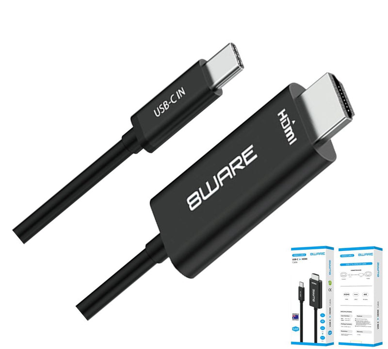 8Ware 1M Usb C To Hdmi 4K Male To Male Adapter Converter Cable