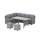 9 Seater Outdoor Dining Set Patio Furniture Wicker Lounge Table Chairs