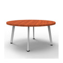900Mm Round Serenity Coffee Table In White Satin Frame Cherry