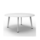 900Mm Round Serenity Coffee Table In White Satin Frame Natural White