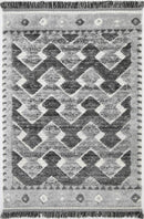 Mono Tribal Carved Lines Cream Anthracite Rug