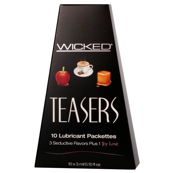 10 Wicked Teasers Flavoured Lubricant Packettes In Box