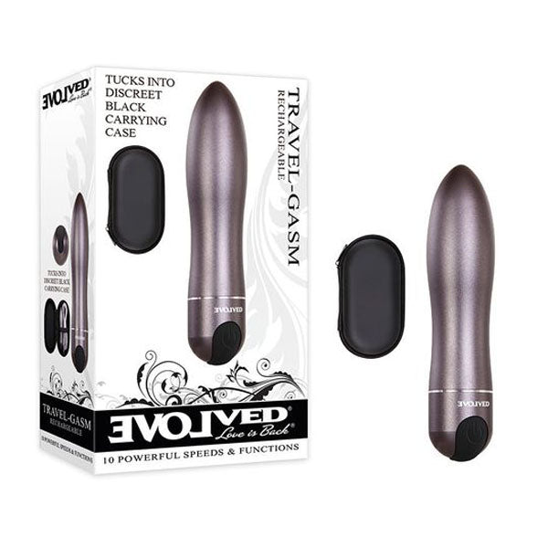 9 Cm Evolved Travel Gasm Usb Rechargeable Bullet With Travel Case Gray