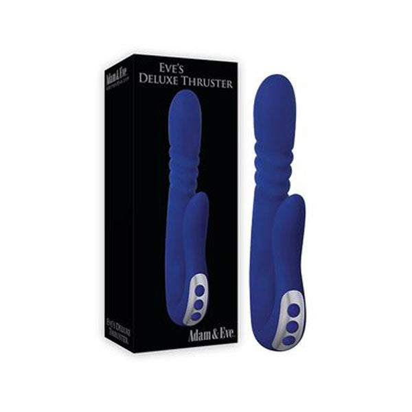 9 Inches Adam And Eve Deluxe Thrusting Rabbit Vibrator Blue