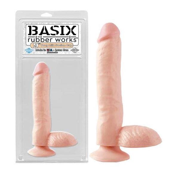 9 Inches Basix Rubber Works Dong With Suction Cup Flesh