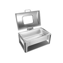 9L Stainless Steel Roll Top Chafing Dish With Glass Visual Window Lid