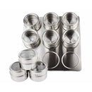 9 Magnetic Spice Jar Tins And Steel Rack 150G