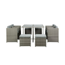 9 Pcs Outdoor Dining Set Table Chairs Patio Lounge Setting Furniture