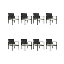 9 Piece Black Garden Dining Set Poly Rattan