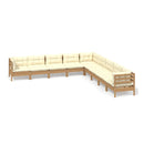 9 Piece Garden Lounge Set Honey Brown Pinewood With Cushions