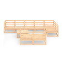 9 Piece Garden Lounge Set Solid Pinewood